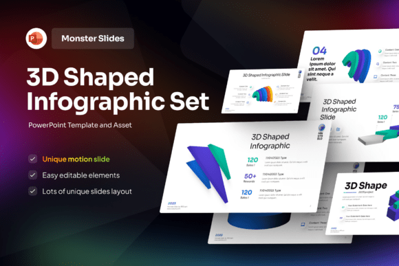 Bring Data to Life with the Monster 3D Shaped Infographic PowerPoint Template
