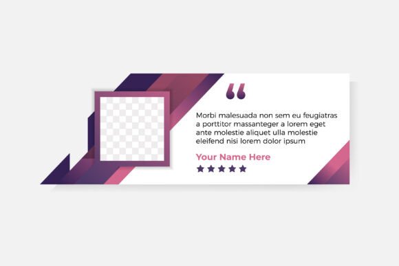 Diagonal Purple Testimonial Design