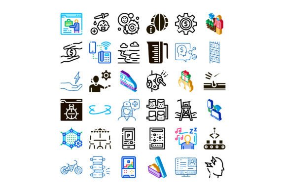 Diverse Infographic Icons Illustrating V