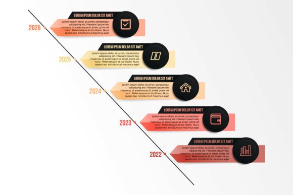 Five Arrow Infographic: A Minimalist Vector Timeline for Clarity and Impact