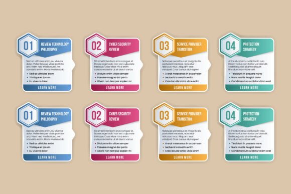 Four Step Infographic: Modern Workflow Clarity