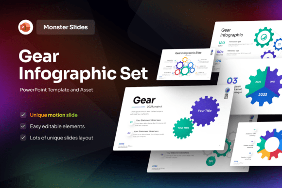 Gear Infographic PowerPoint Template: Simplify Complexity with Visual Clarity