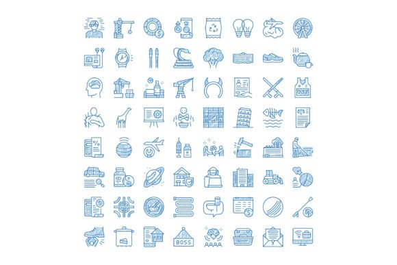 Hand Drawn Infographic Icons Set Develop