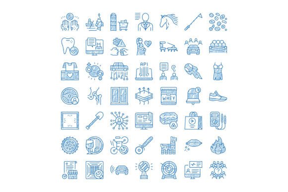 Hand Drawn Infographic Icons Set Various