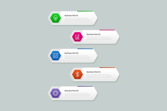 Modern 5-Step Hexagonal Infographic