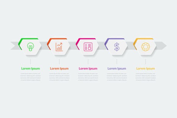 Modern 5-Step Linear Process Infographic: A Clear, Flexible Tool for Visual Communication